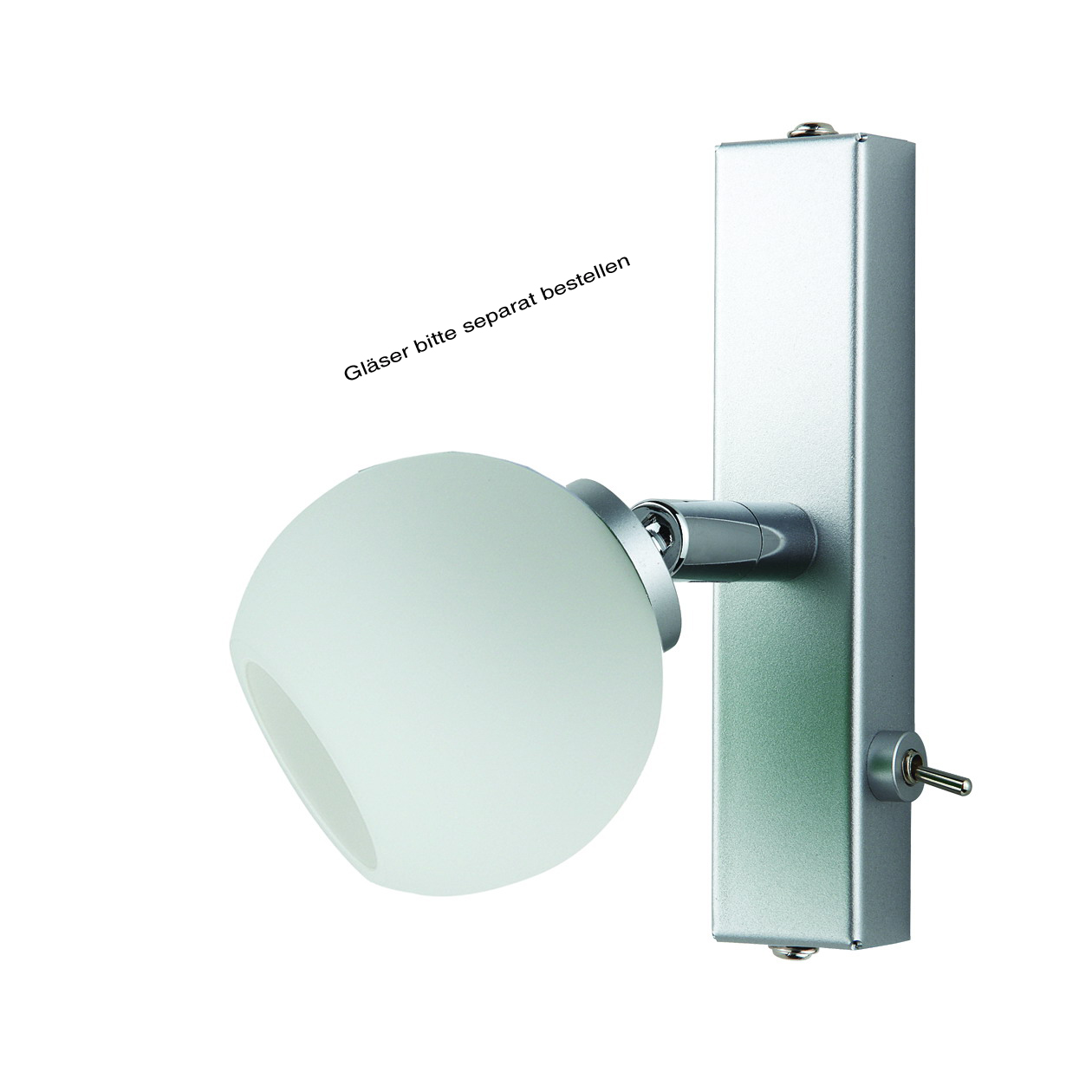 Leiste 1-flammig mit Schalter, ohne Glas – 13 × 3 