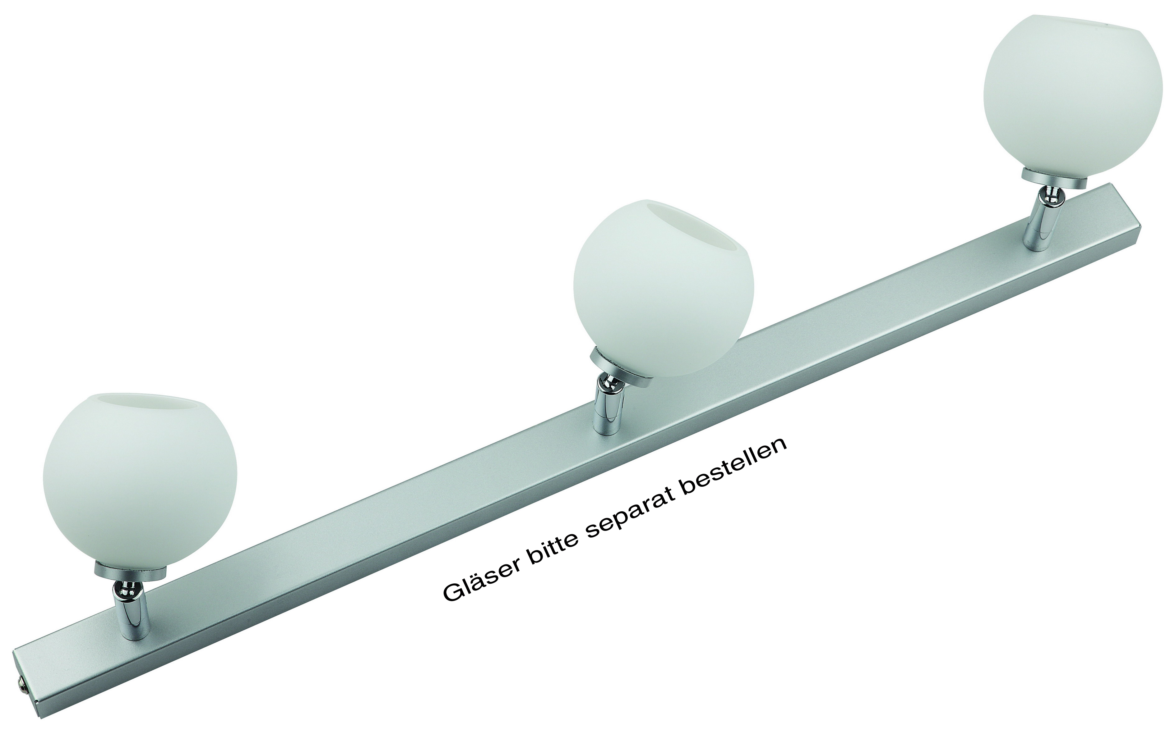 Leiste 3-flammig ohne Glas – 56 × 3 × 2 cm, Auslad