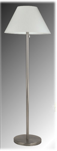 Hugo Stehleuchte 120cm in nickel matt, Schirm sepa