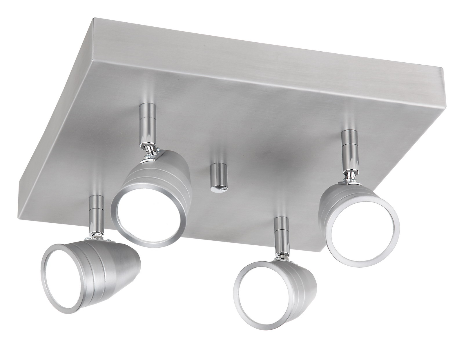 LED Quadroplatte 28x28cm in alu matt, dimmbar 4-fl