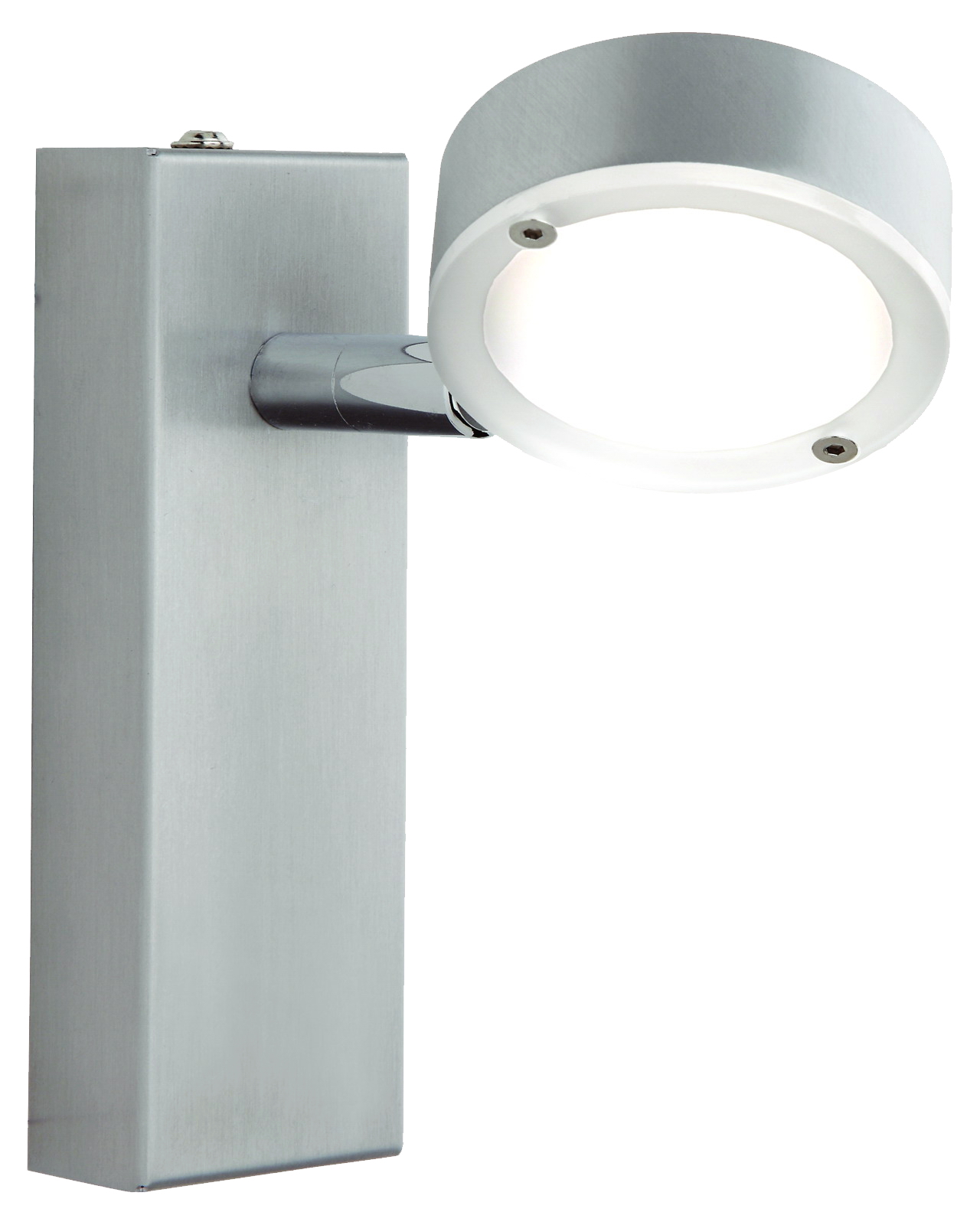 LED-HV-Wandleuchte in Alu matt geb. mit Chrom