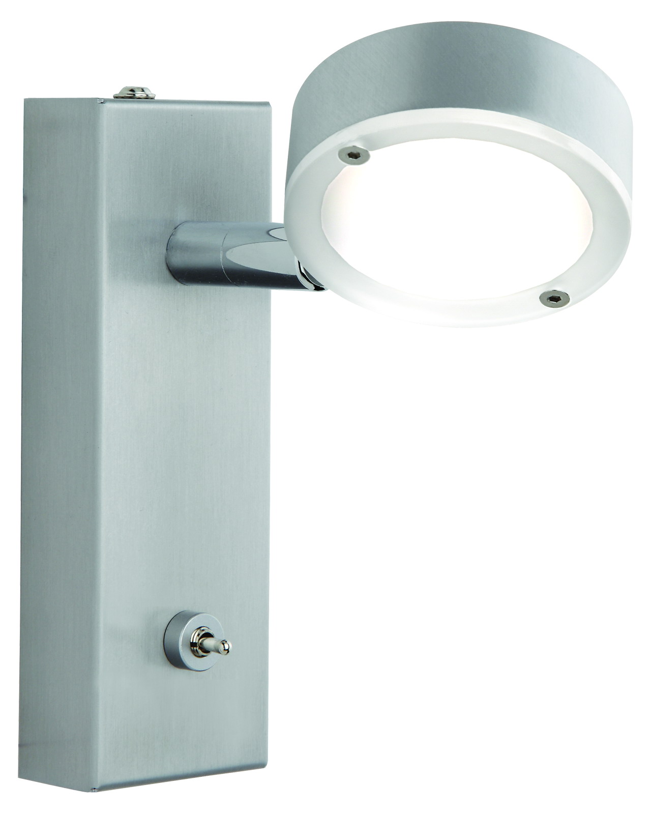 LED-HV-Wandleuchte mit Schalter in Alu matt geb. m