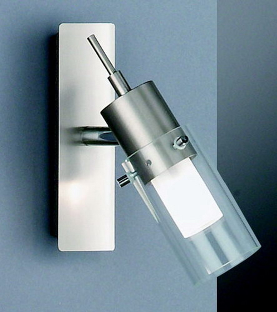 Leiste 14,5cm mit Schalterin nickel matt mit Glas 