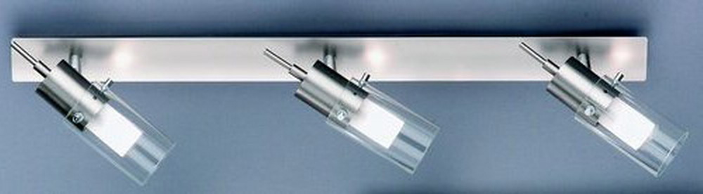 Leiste 58cm in nickel matt mit Glas in klar 3-flam