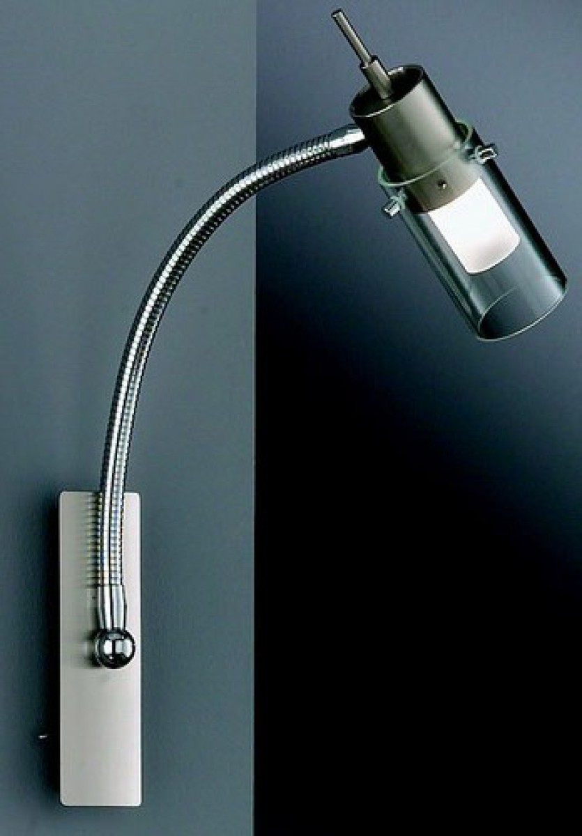 Wandleuchte mit Schalter in Nickel Matt und Glas in klar (ohne Leuchtmittel)