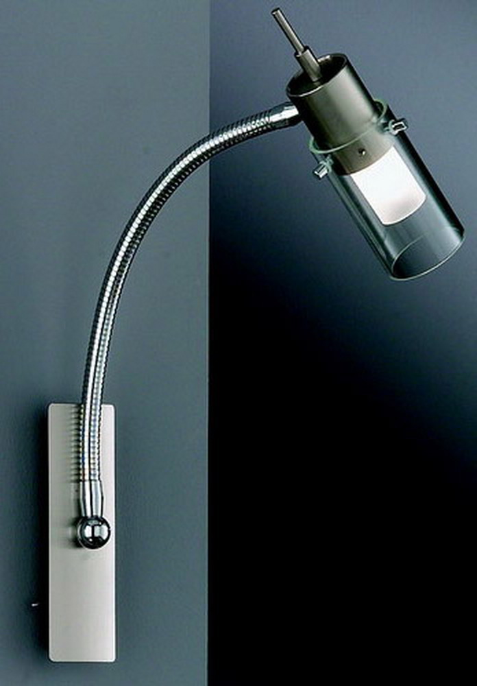 Wandleuchte mit Schalter in nickel matt und Glas i