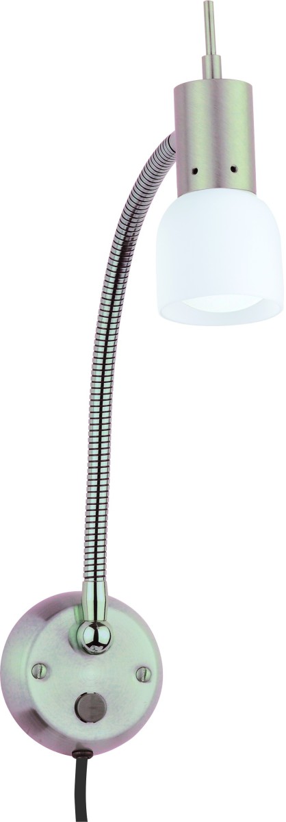 Balance II LED Wandleuchte mit Zugschalter in Nickel Matt mit Glas in Opal (ohne Leuchtmittel)