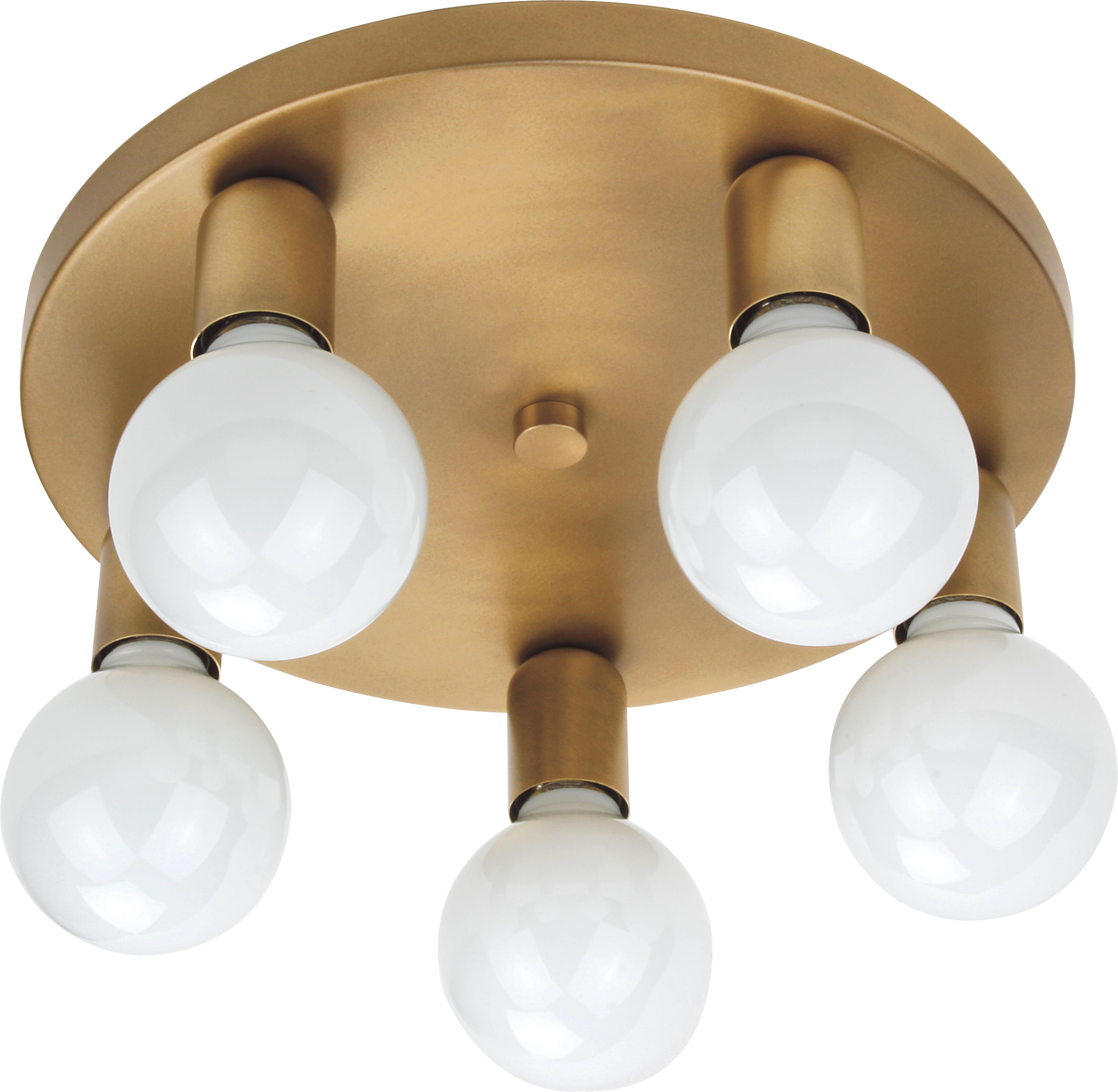 LED Rondell Ø35cm in gold antik, dimmbar 5-flammig