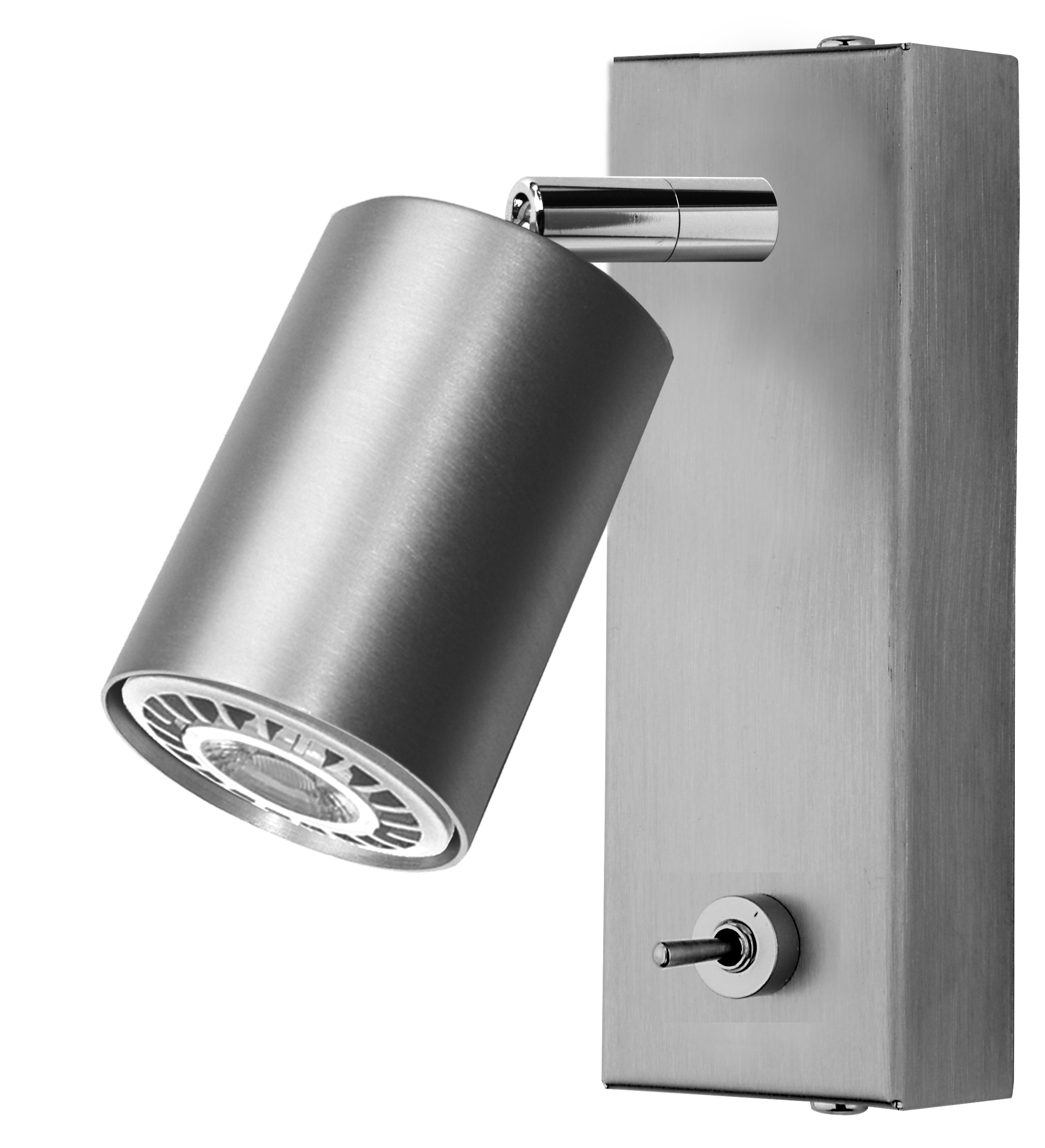 Coca LED Wandspot mit Schalter in Alu matt