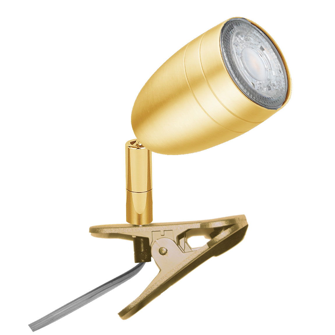 Clip&Plug LED Klammerspot 16cm in gold matt GU10 1