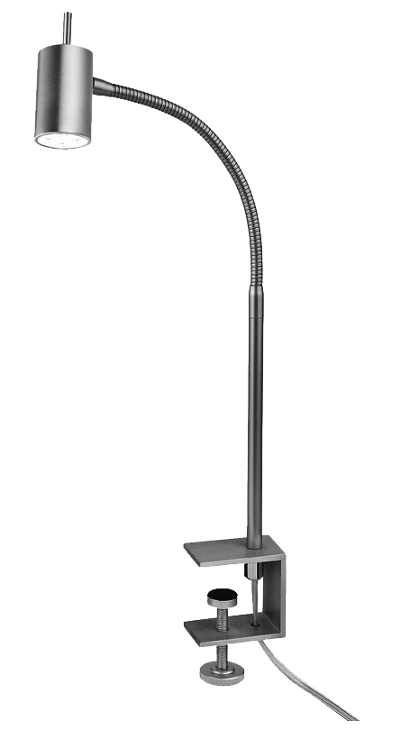 LED Klemmleuchte 6,5 W – Alu matt, warmweiß, H 45 