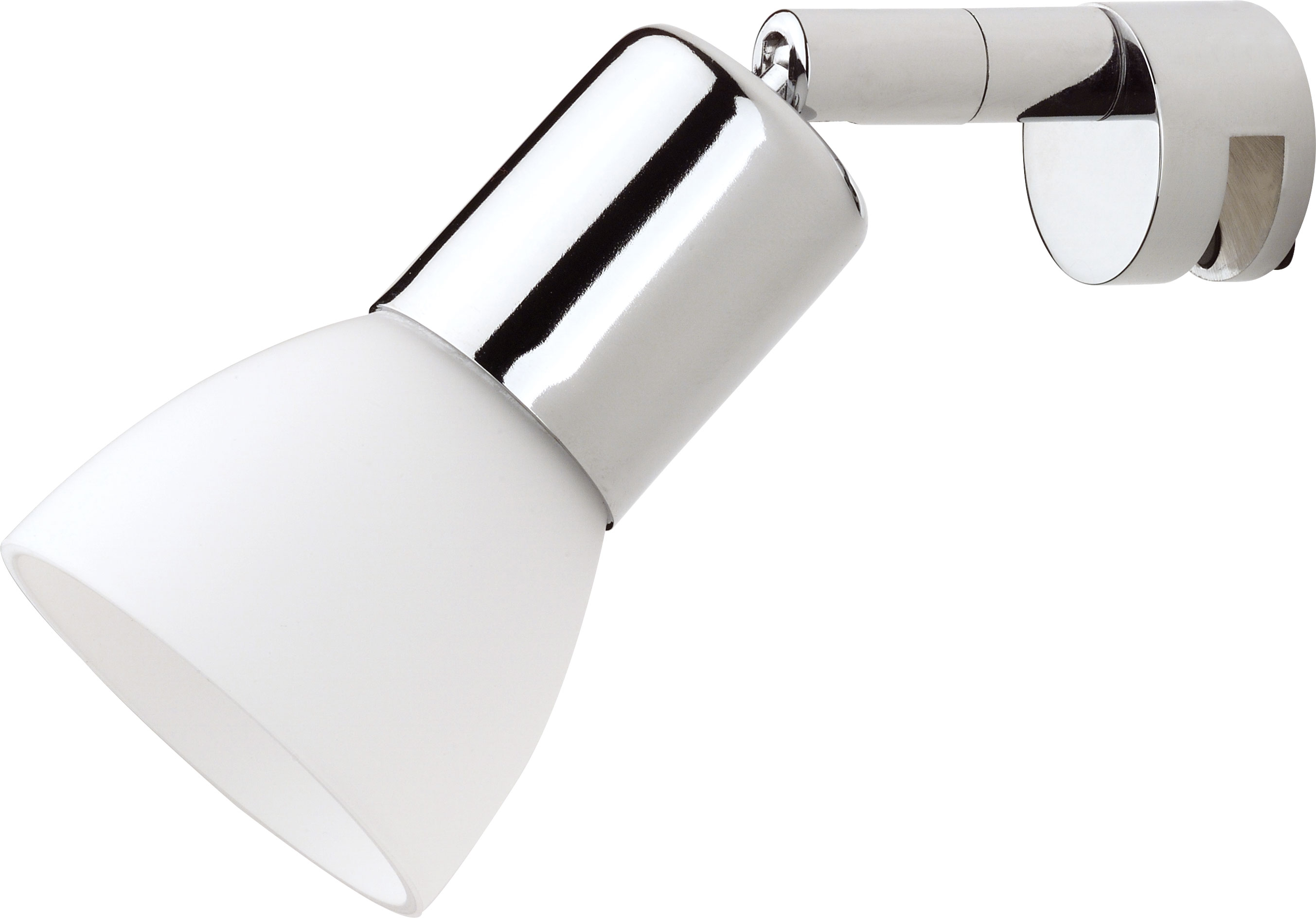 Spiegelleuchte für Spiegel in chrom mit Glas in op