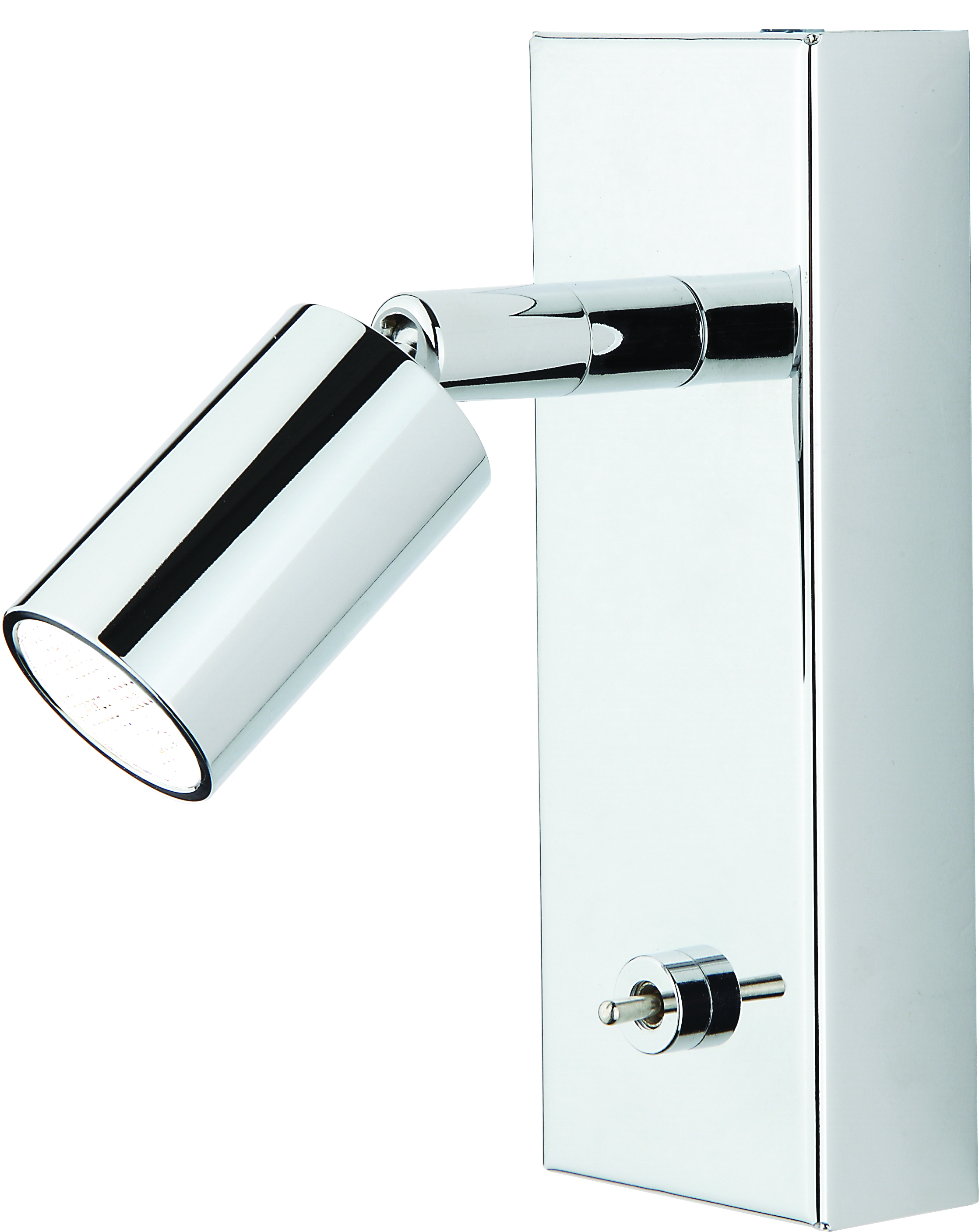 Flux LED Wandspot mit Schalter in Chrom 