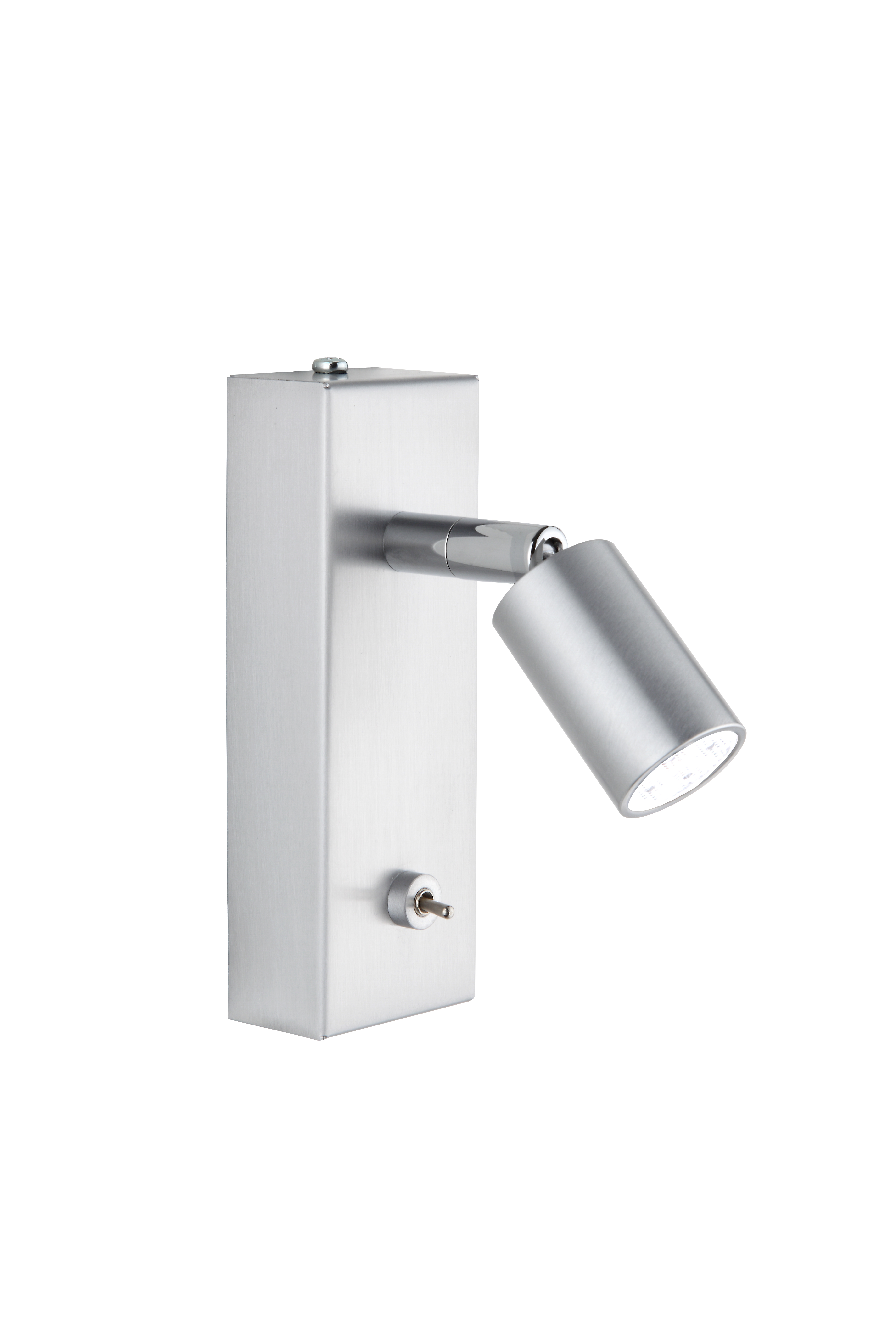 Flux LED Wandspot mit Schalter in Alu matt