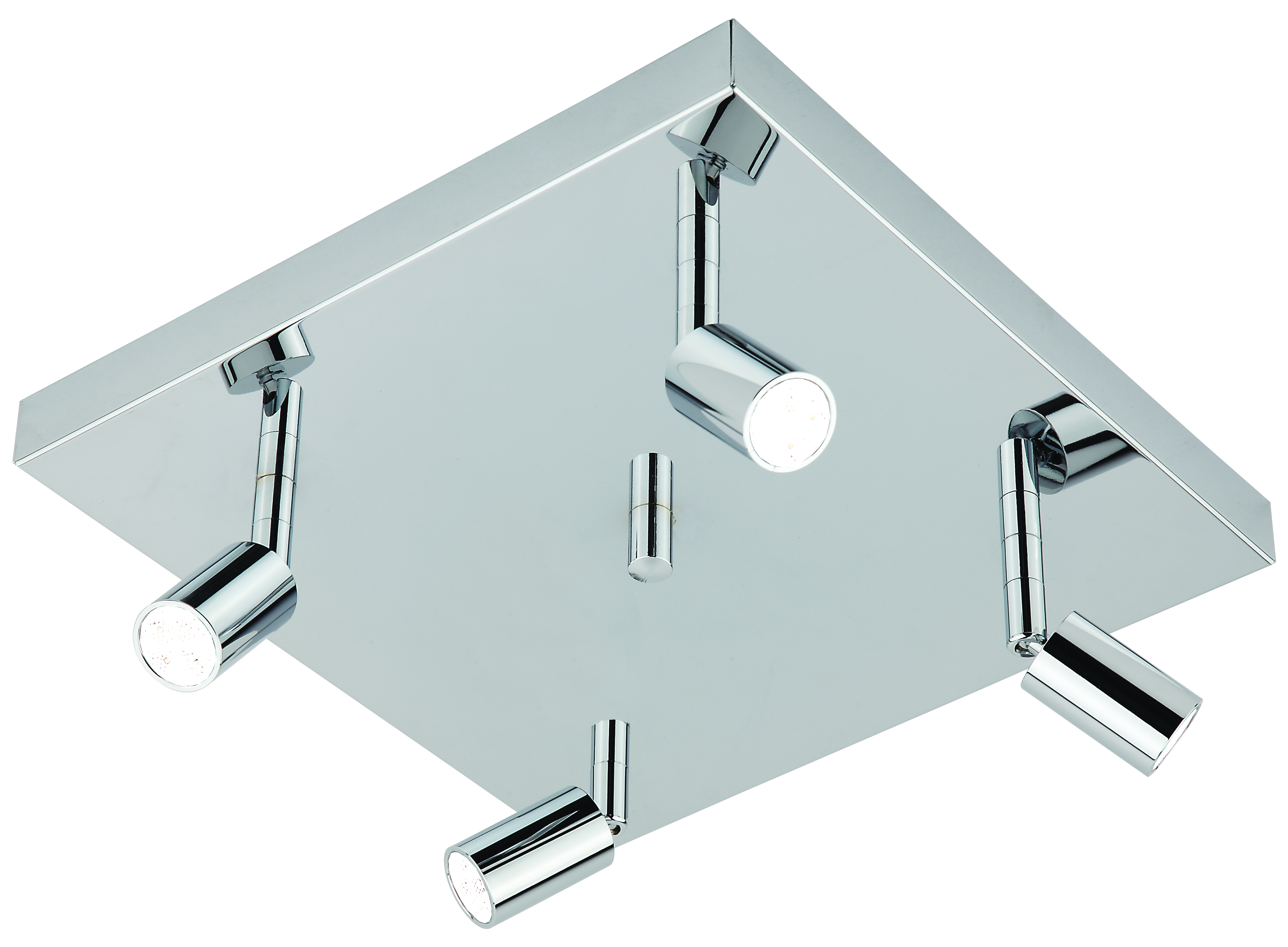 Flux LED Quadroplatte 28x28cm in chrom 4-flammig 4