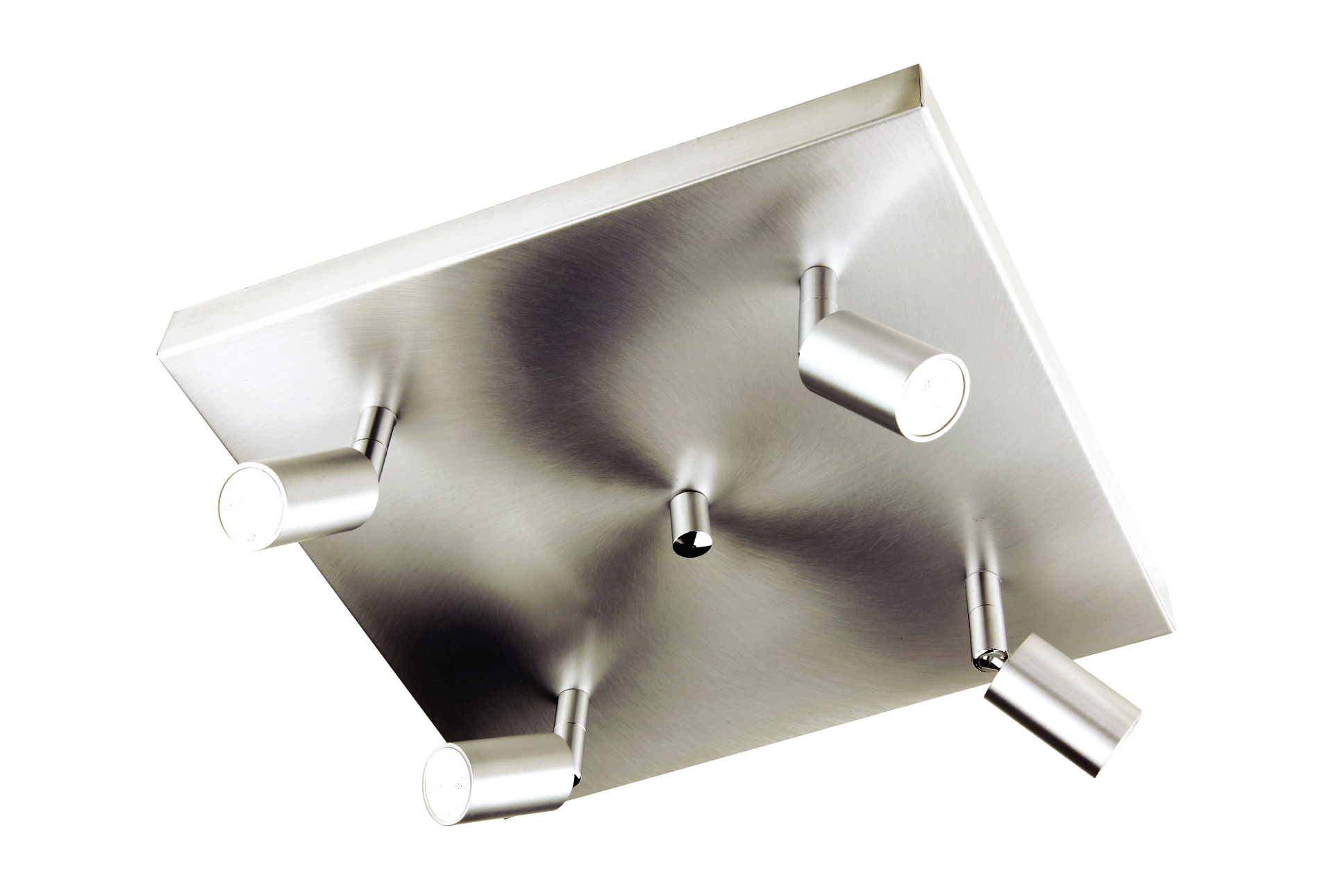 Flux LED Quadroplatte 28x28cm in nickel matt 4-fla