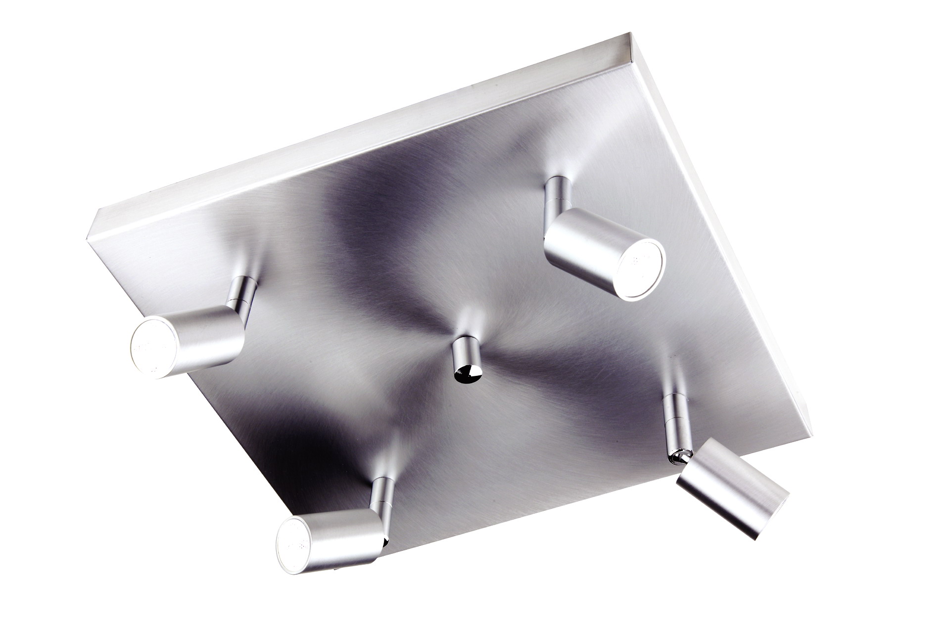 Flux LED Quadroplatte 28x28cm in alu matt 4-flammi