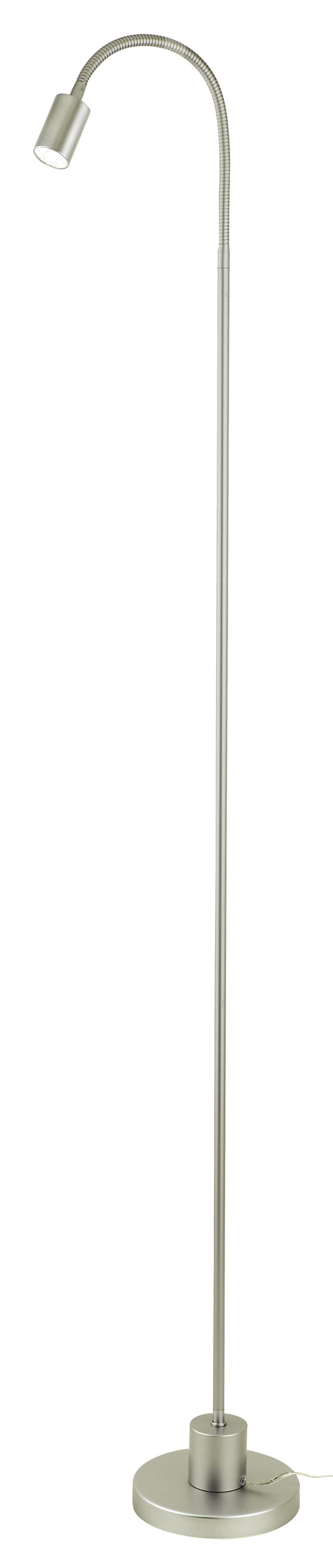 Flux LED Stehleuchte 128cm mit Fußschalter in nick
