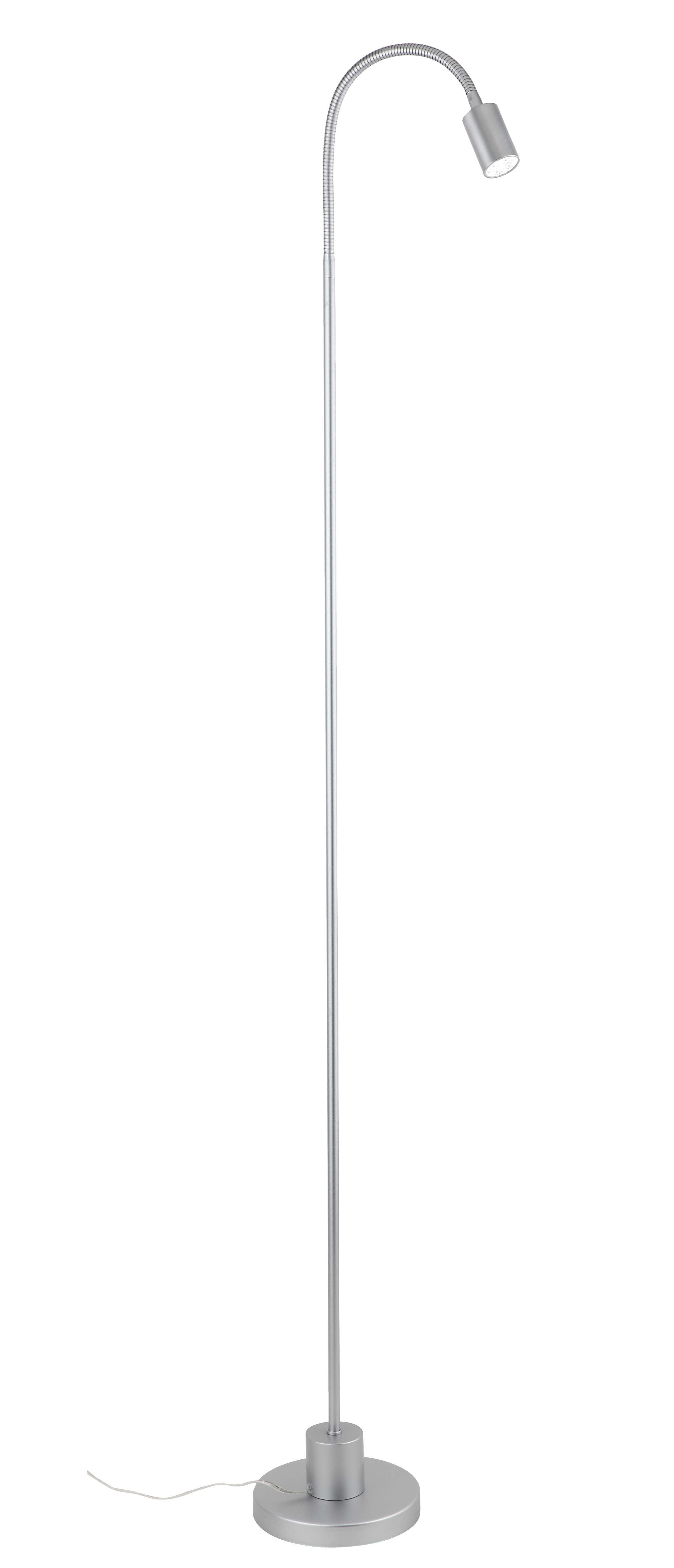 Flux LED Stehleuchte 128cm mit Fußschalter in alu 