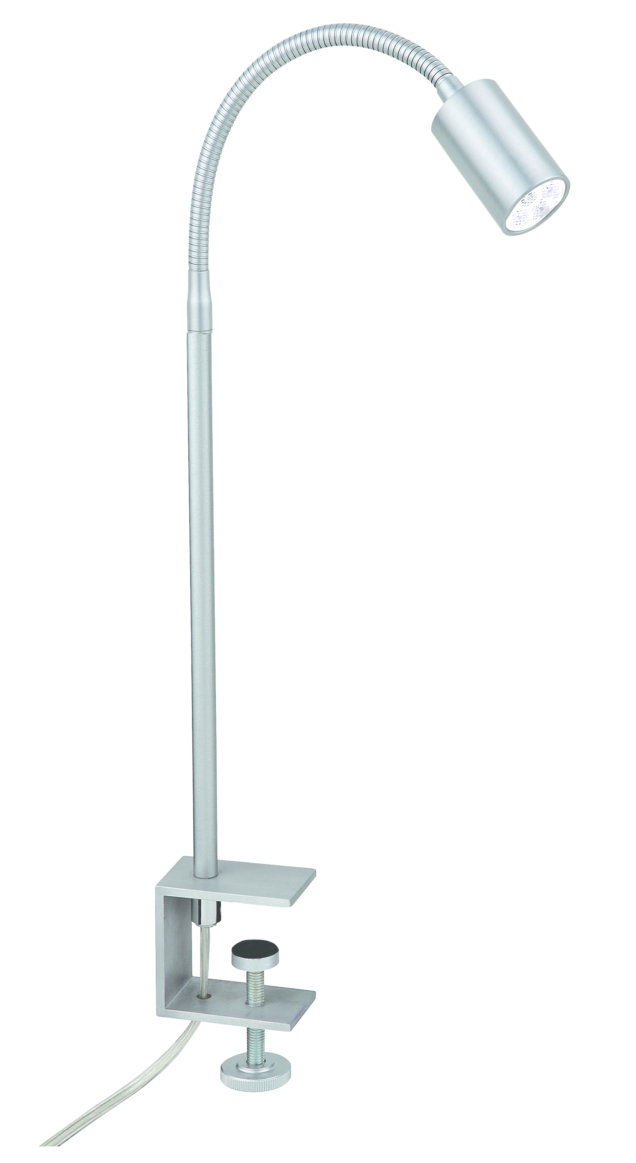 Flux LED Klemmleuchte 45cm mit Schalter in alu mat