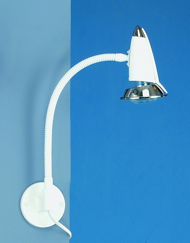 LED Wandleuchte mit PVC und Metall in Weiß und chr