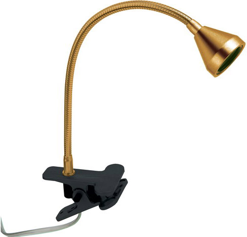 Mini LED Klammerleuchte 30cm in gold antik 1x2,5W