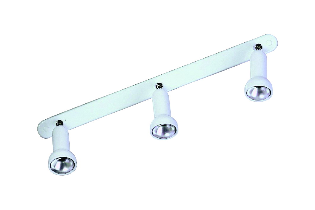 Leiste 3-flammig – ca. 56 cm, Metall weiß mit Chro