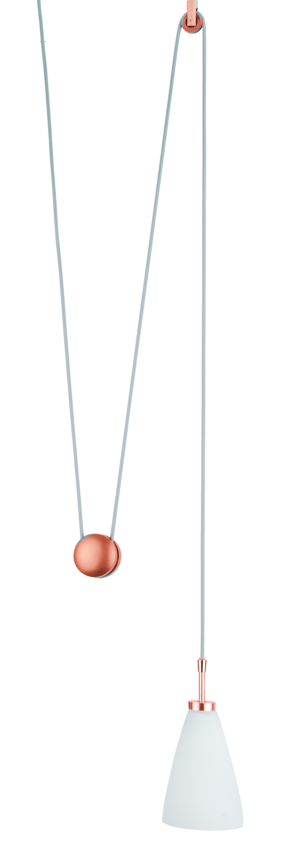 Powerline Pendel in gold antik mit Glas in opal 