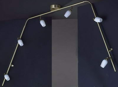 Deckenleuchte 265cm in nickel matt mit Glas in opa