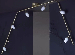 Deckenleuchte 265cm in gold matt mit Glas in opal 