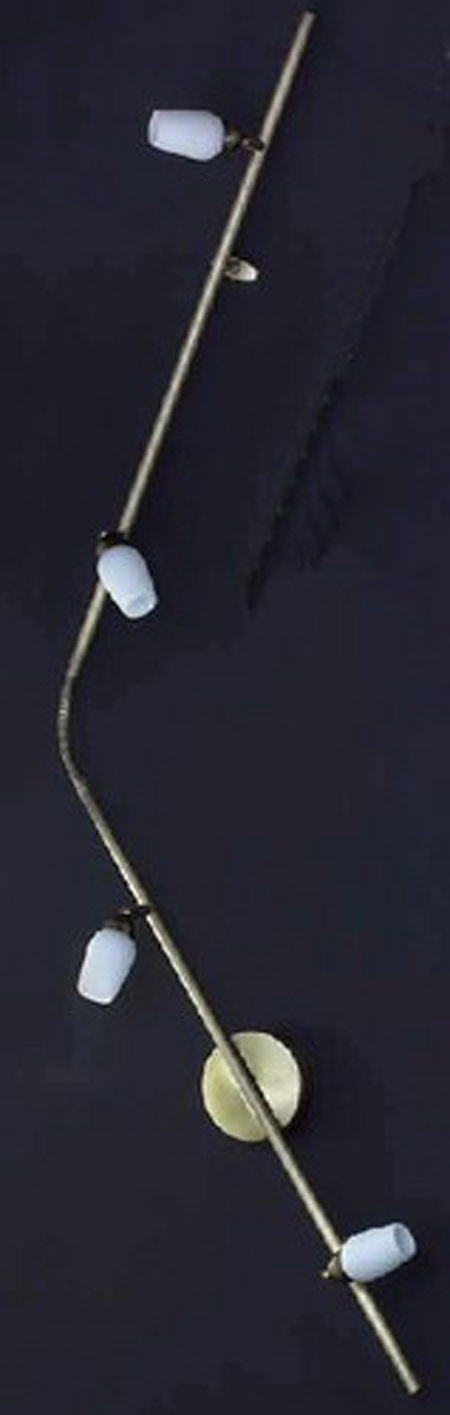 Deckenleuchte 165cm in gold matt mit Glas in opal 