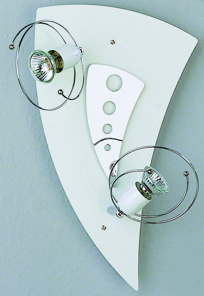 Deckenleuchte 42cm in weiß und chrom 2-flammig 2xG