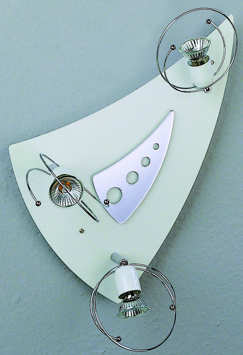 Deckenleuchte 44cm in weiß und chrom 3-flammig 3xG