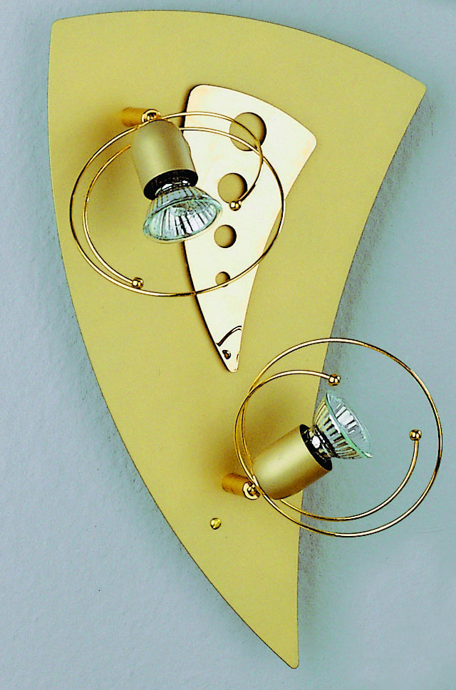 Deckenleuchte 42cm in gold und messing 2-flammig 2