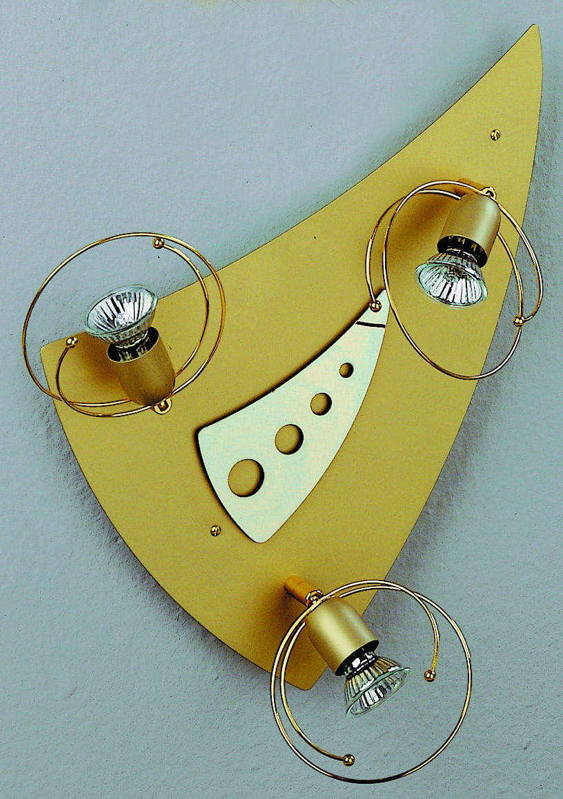 Deckenleuchte 44cm in gold und messing 3-flammig 3