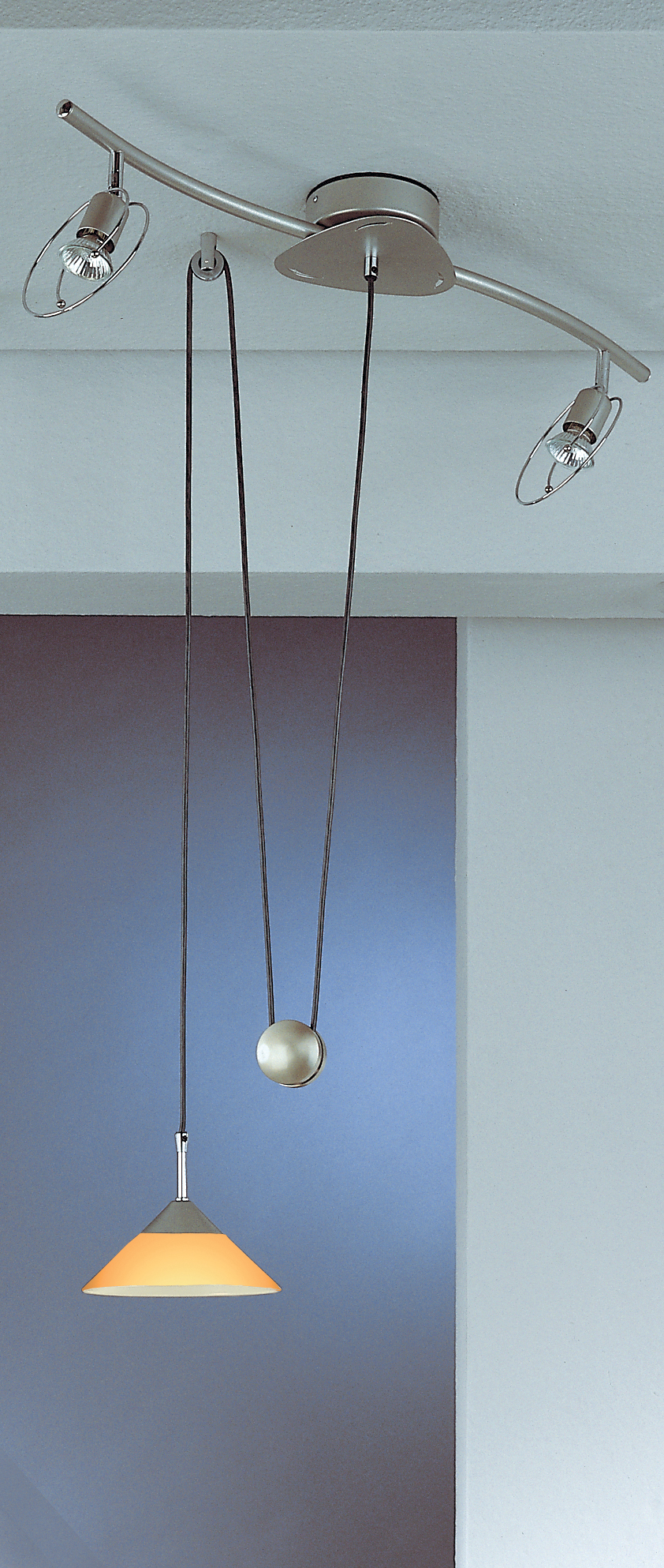 Dallas Deckenbogen 95-170cm in silber matt mit Gla