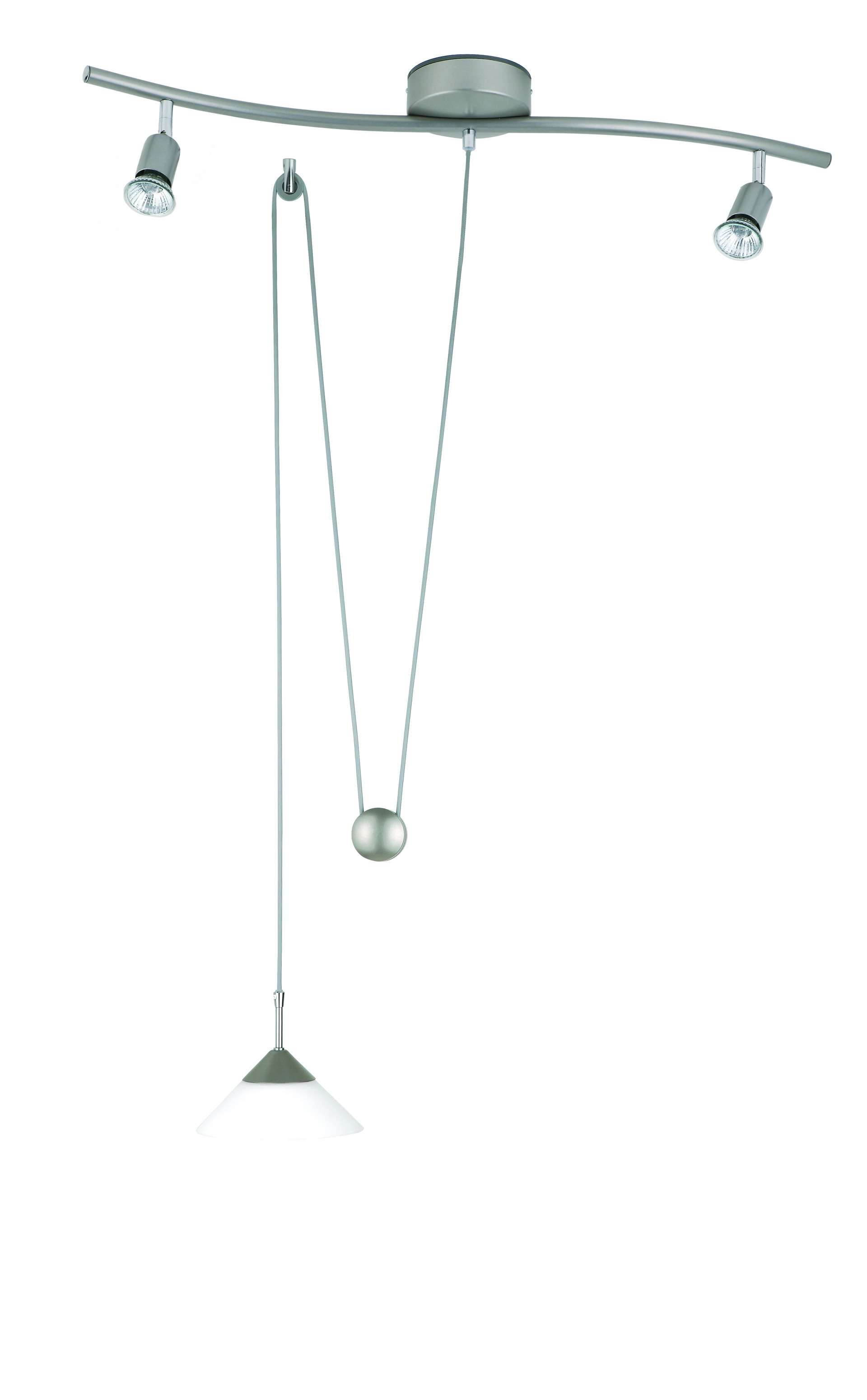 Dallas Deckenbogen 95-170cm in silber matt mit Gla