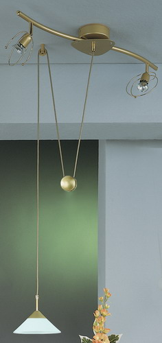 Dallas Deckenbogen 95-170cm in gold matt mit Glas 