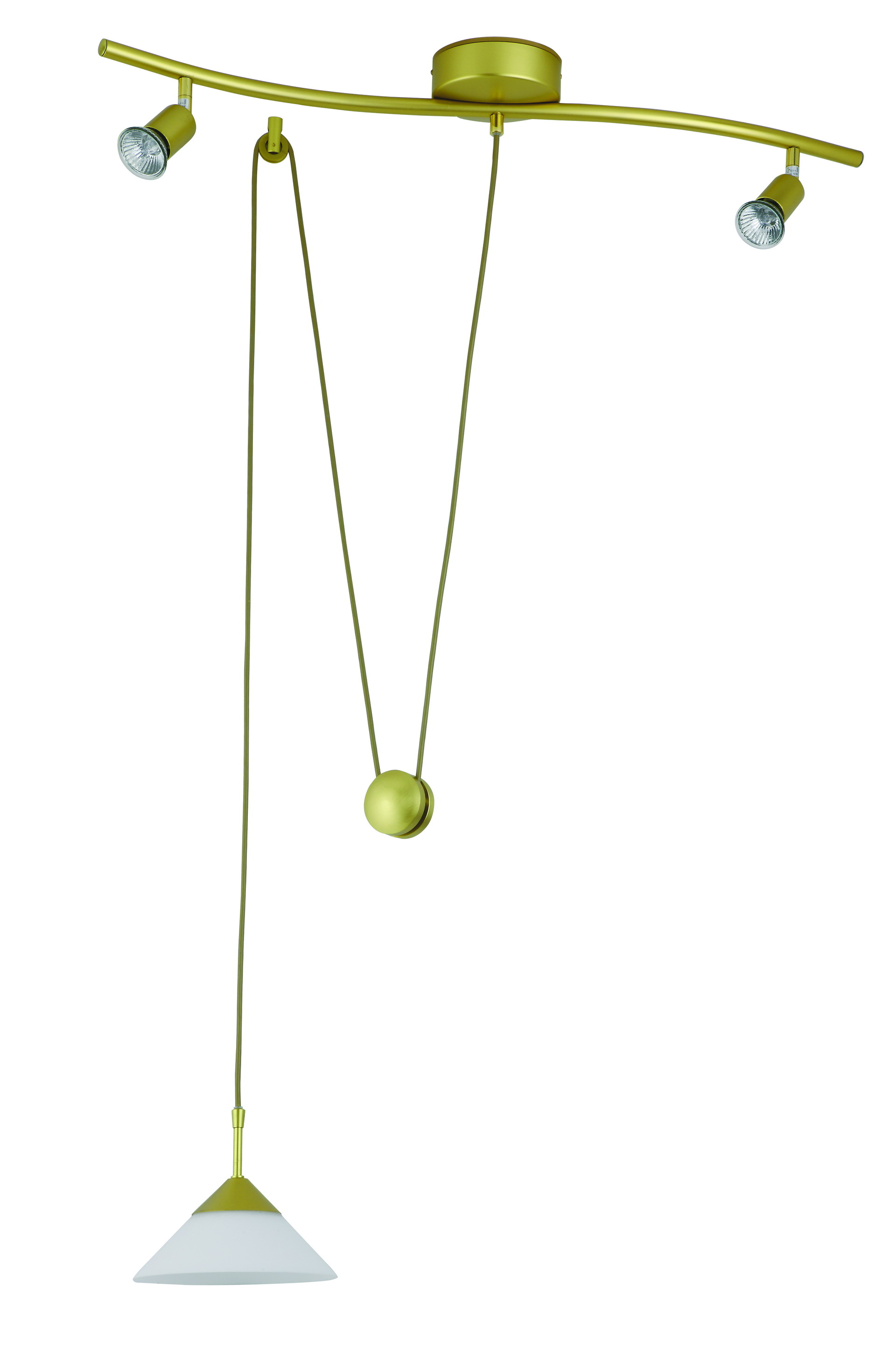 Deckenbogen 2 fl. m. Jojo 1 fl. goldfarbig/Opalgla