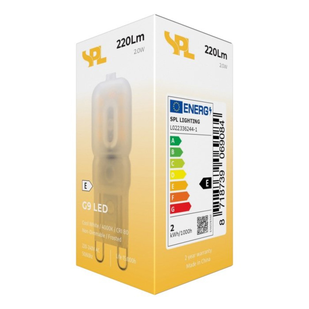 SPL LED Stiftsockellampe T16x48 G9 2 W 220 lm 4000K matt