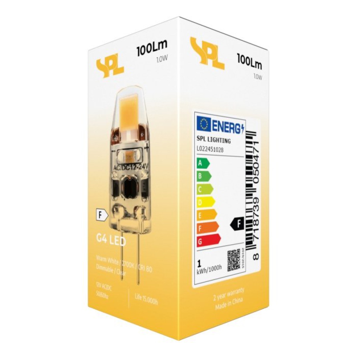 SPL LED Kapsel T10x31 G4 1 W 100 lm 2700K klar dimmbar