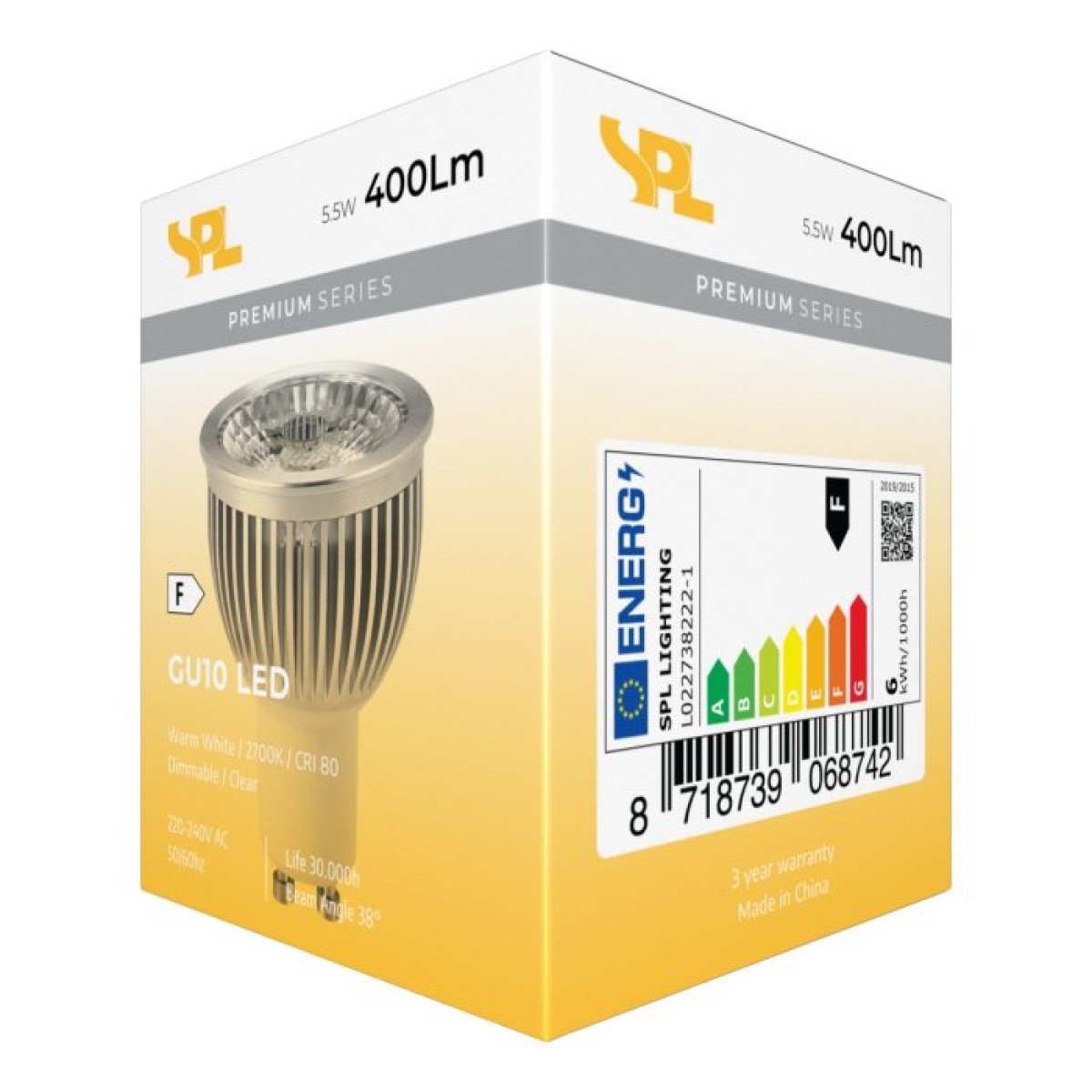 SPL LED Reflektor 50x65 GU10 5 W 400 lm 2700K klar dimmbar