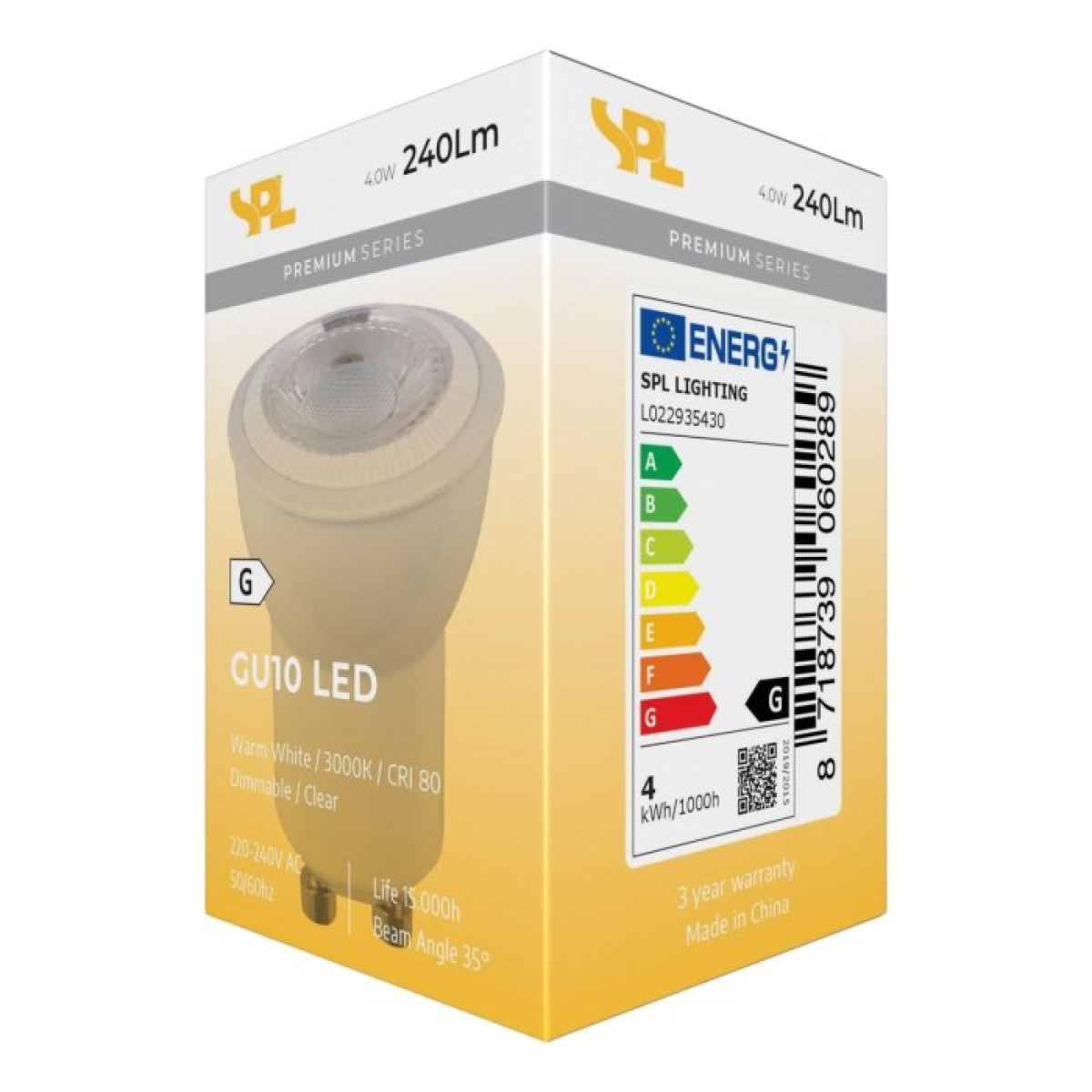 SPL LED Reflektor 35x48 GU10 4 W 240 lm 3000K klar dimmbar