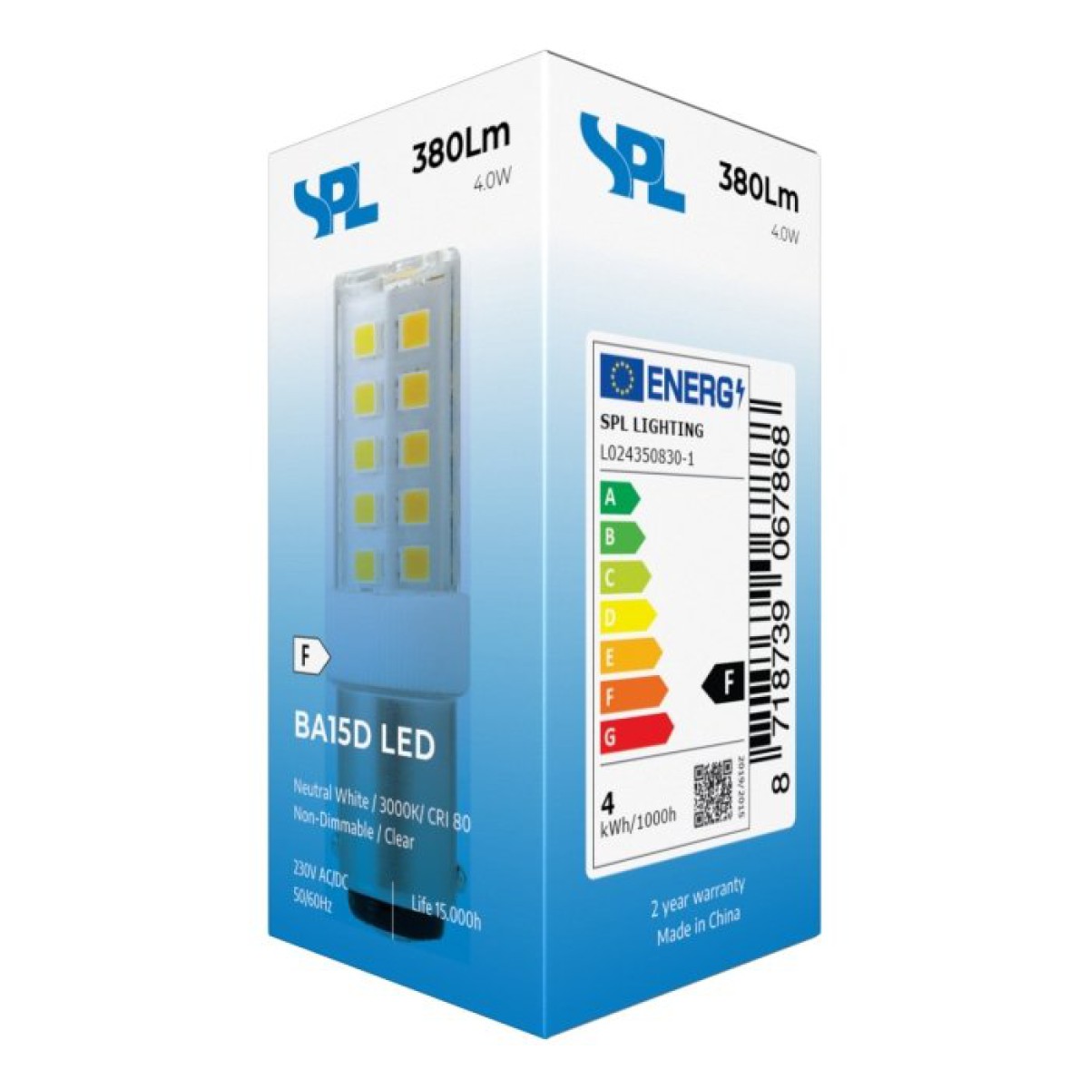 SPL LED Röhre T17x52 Ba15d 3,5 W 380 lm 3000K klar