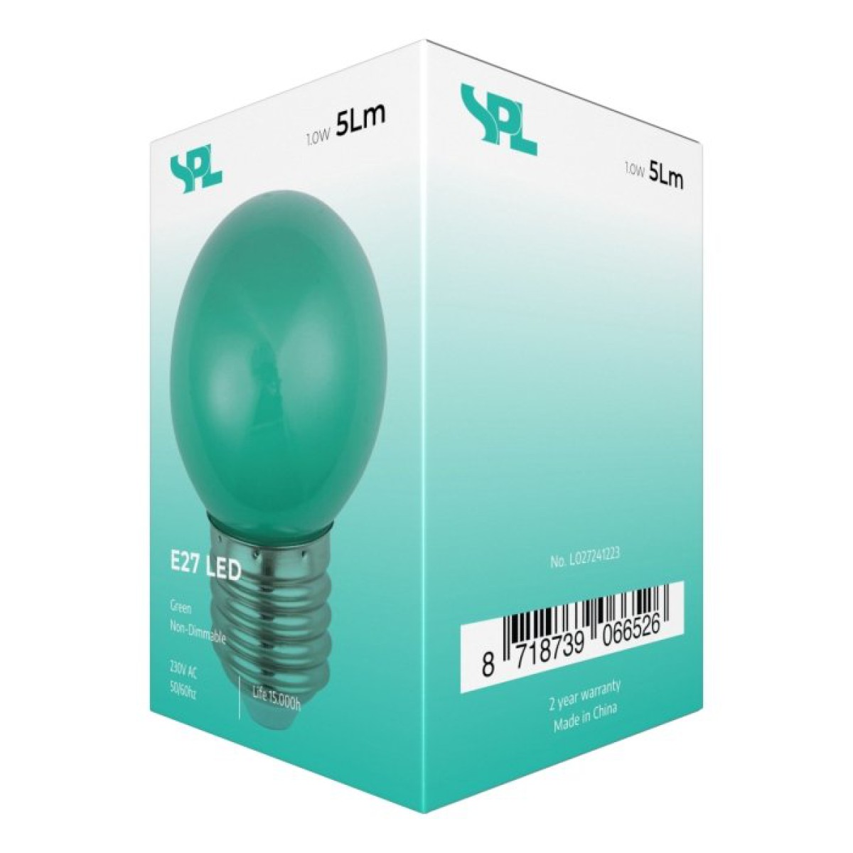 SPL LED Globe G45x68 E27 1 W 5 lm Grün