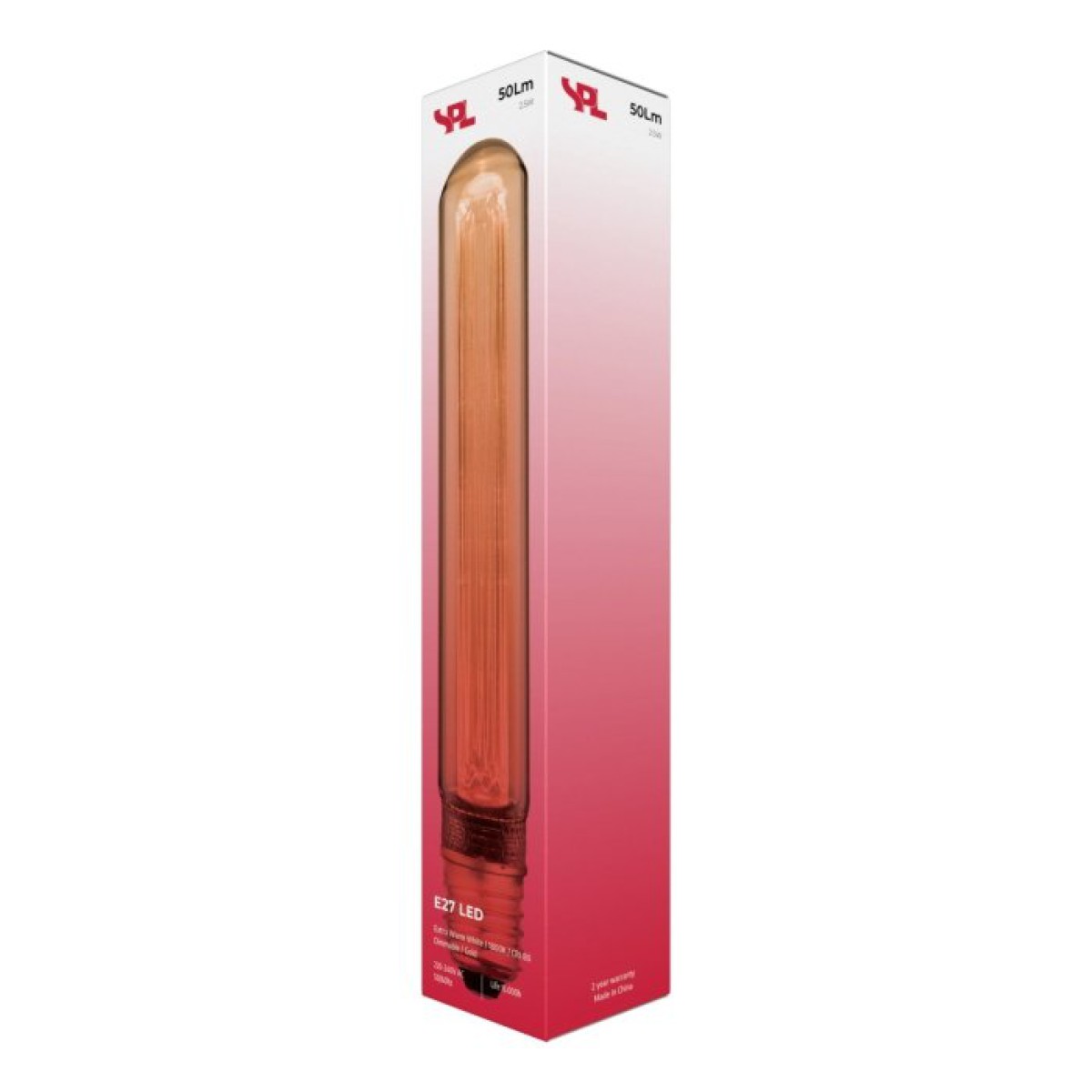 SPL LED Röhre T30x185 E27 2,5 W 50 lm 1800K Gold dimmbar