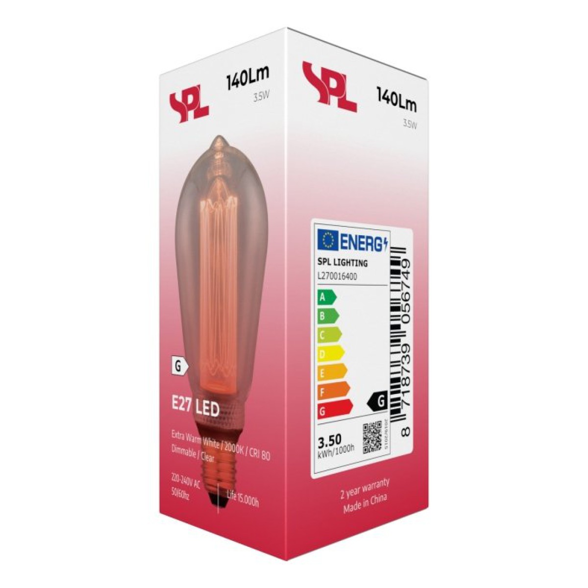 SPL LED Rustika ST64x145 E27 3,5 W 140 lm 2000K klar dimmbar
