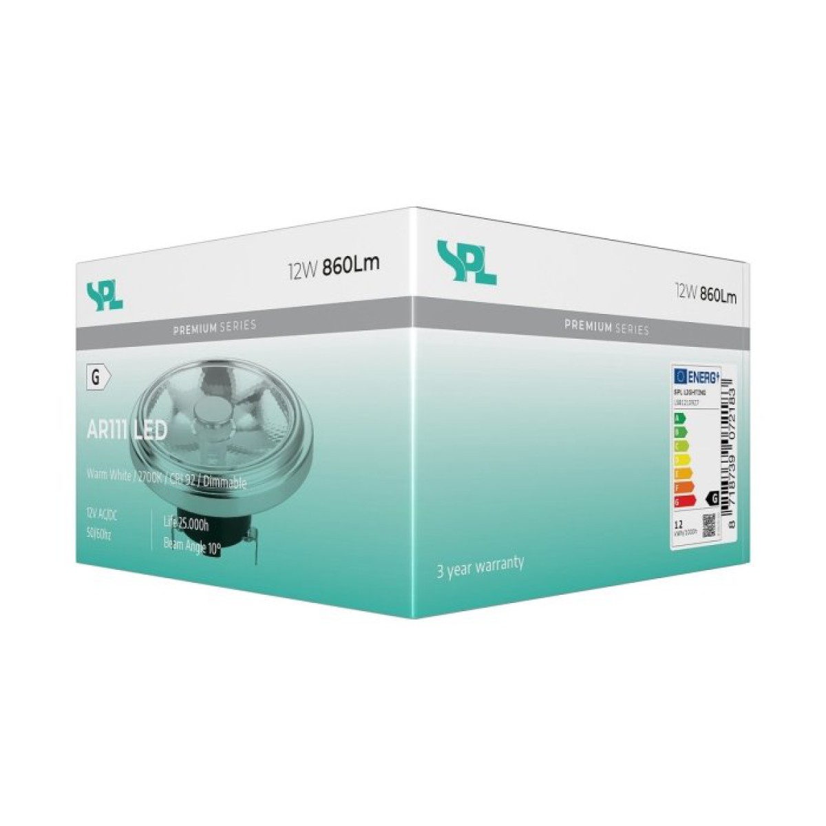 SPL LED Reflektor AR111x60 G53 12 W 860 lm 2700K klar dimmbar 10°