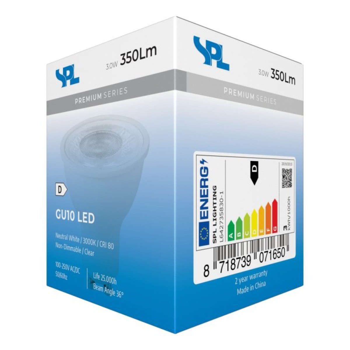 SPL LED Reflektor 50x54 GU10 3 W 350 lm 3000K klar