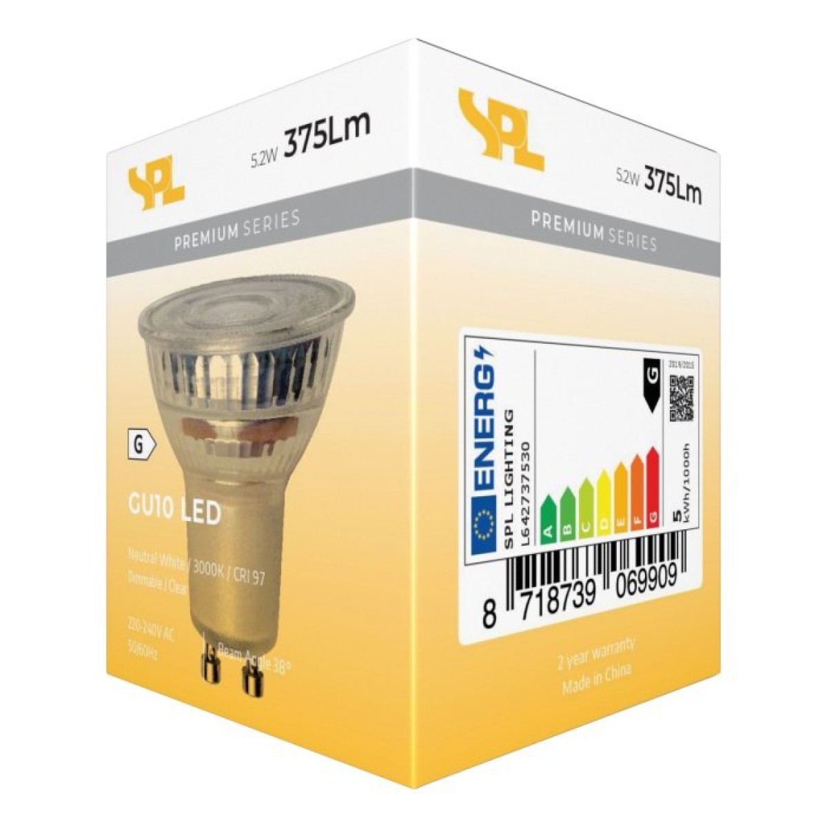 SPL LED Reflektor 50x55 GU10 5,2 W 375 lm 3000K klar dimmbar